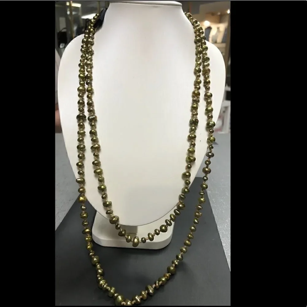 Honora Green Fresh Water Pearl Necklace  925 Ster